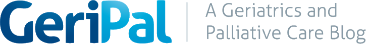 GeriPal Logo - Blue sans-serif type with light gray type to right
