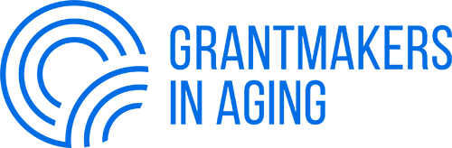 Grantmakers in Aging Logo - Dark blue serif type with GIA in blue square to left