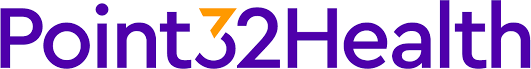 Point 32 Health Logo - Purple and orange sans-serif type